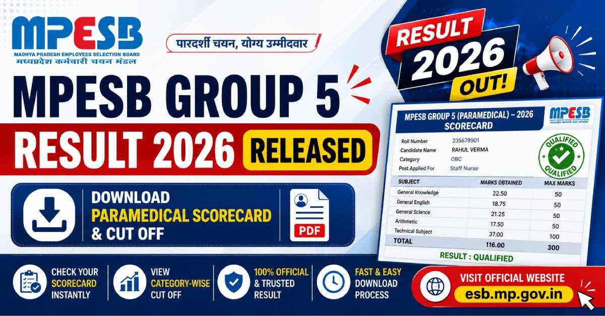 MPESB Group 5 Paramedical Result 2026